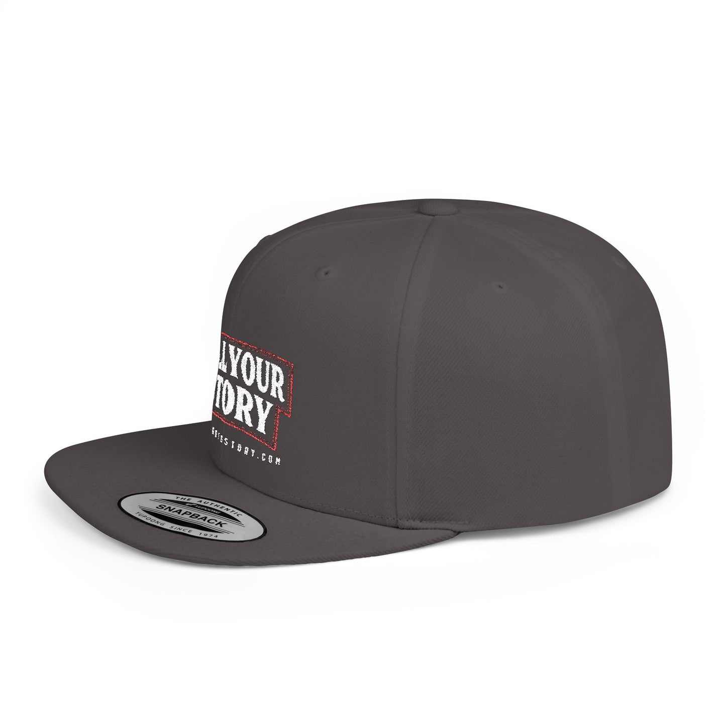 Motivational Flat Bill Snapback Hat - 'Tell Your Story'