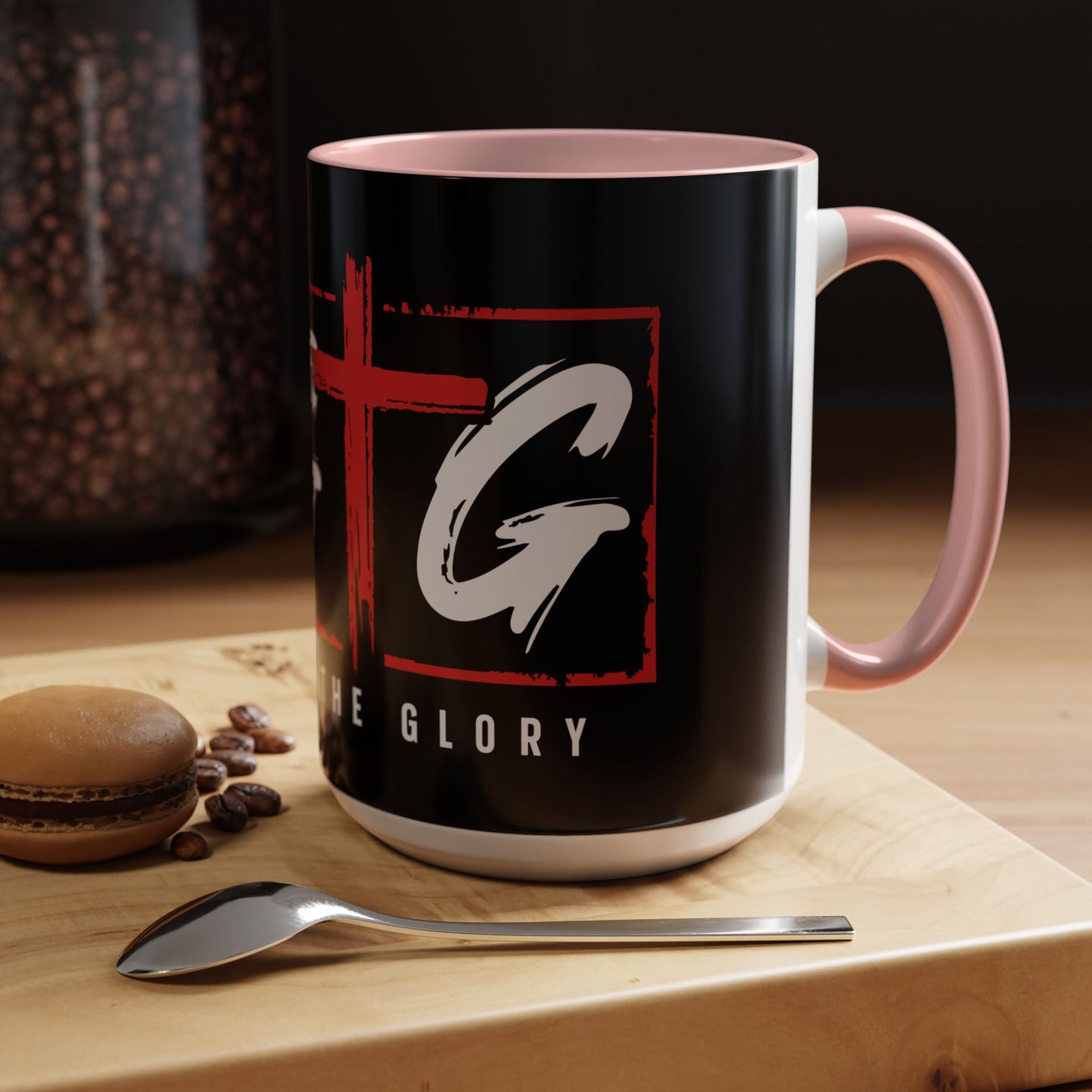 Inspirational Accent Coffee Mug - "Give God the Glory" - Perfect for Faith-Based Gifts