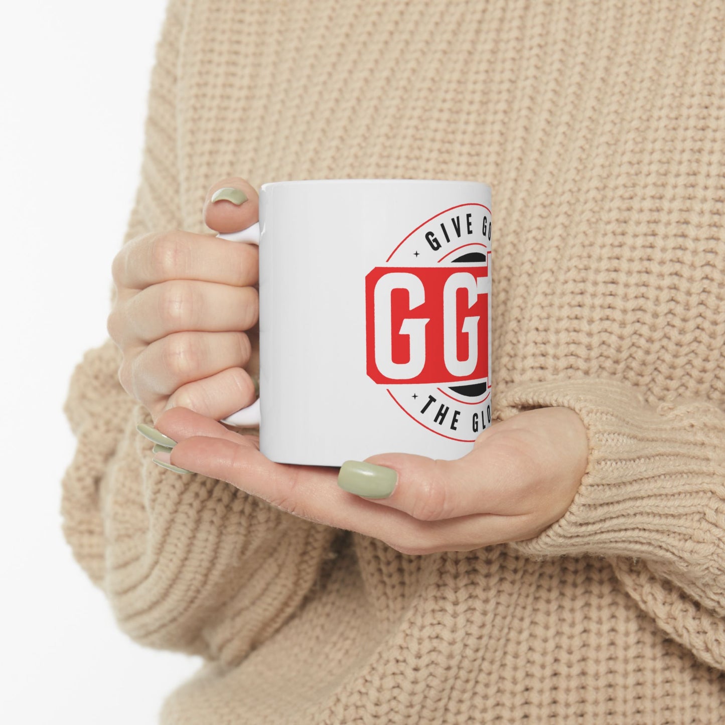 Inspirational Ceramic Mug - "Give God The Glory" - Perfect for Faith and Motivation