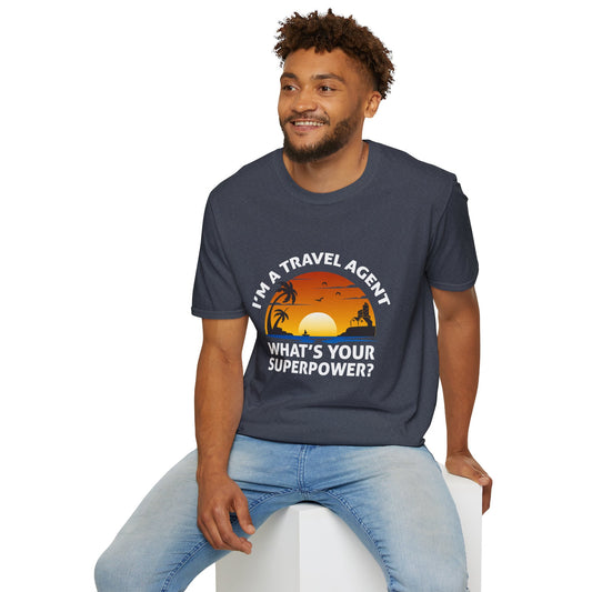 Travel Agent T-Shirt — "Super Power - Travel Agent" Graphic Tee