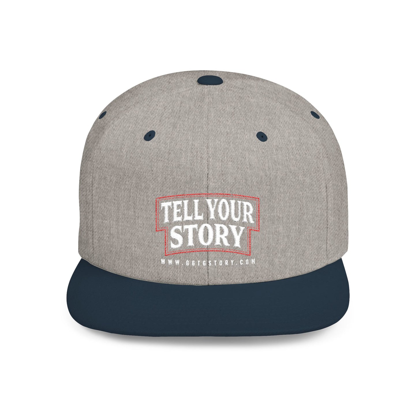 Motivational Flat Bill Snapback Hat - 'Tell Your Story'
