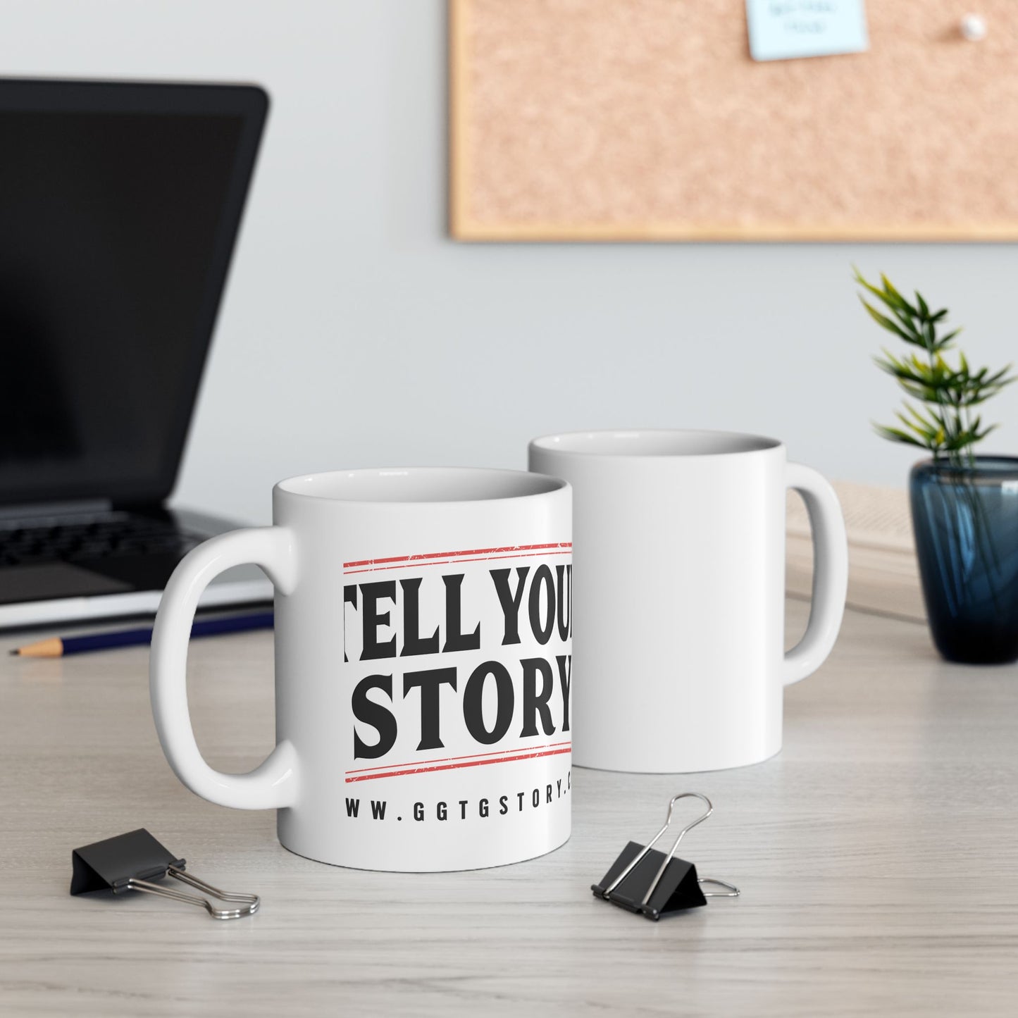 Inspirational Ceramic Mug - "Tell Your Story" - Perfect for Coffee Lovers & Gift Giving