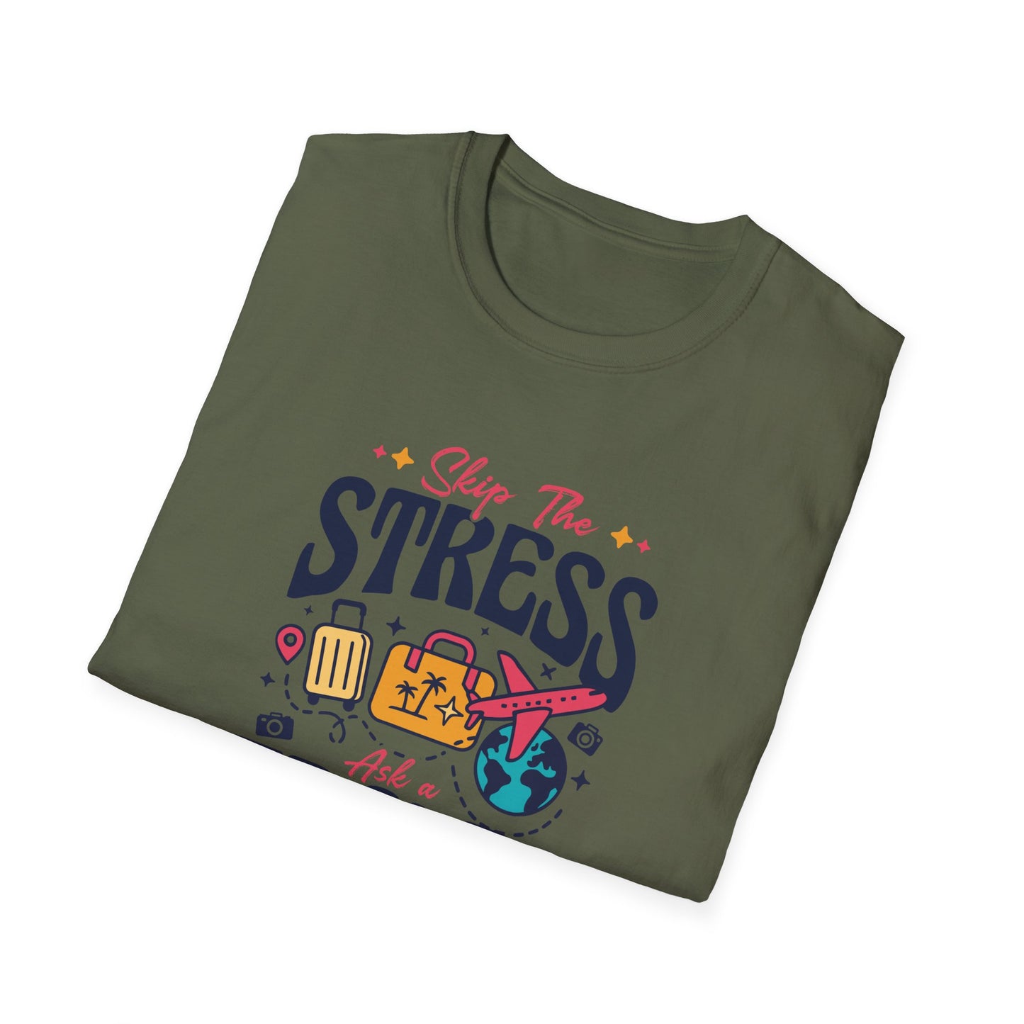 Travel Agent T-Shirt — " Unisex Skip the Stress Call a Travel Agent" Graphic Tee