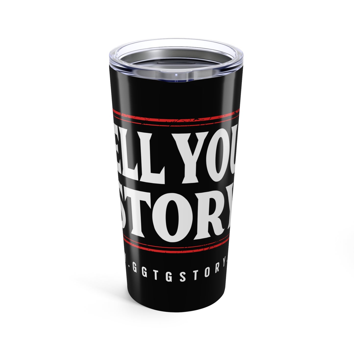Inspirational Black Tumbler 20oz - "Tell Your Story" - Motivational Travel Mug for Daily Use