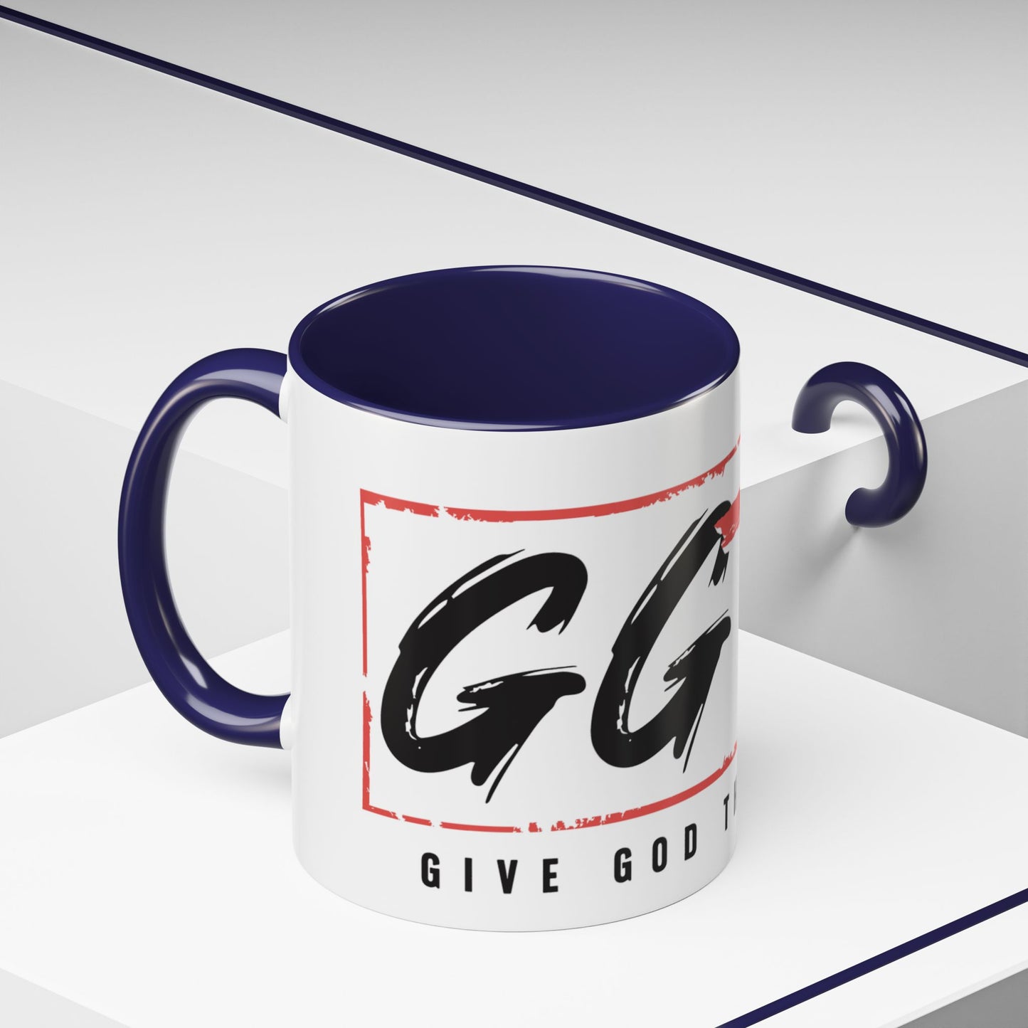 Faith-Inspired Accent Coffee Mug - 11/15oz with 'Give God the Glory' Design