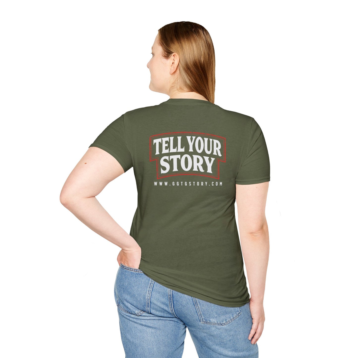 Unisex Softstyle T-Shirt  Inspirational - "Give God the Glory" & "Tell Your Story"