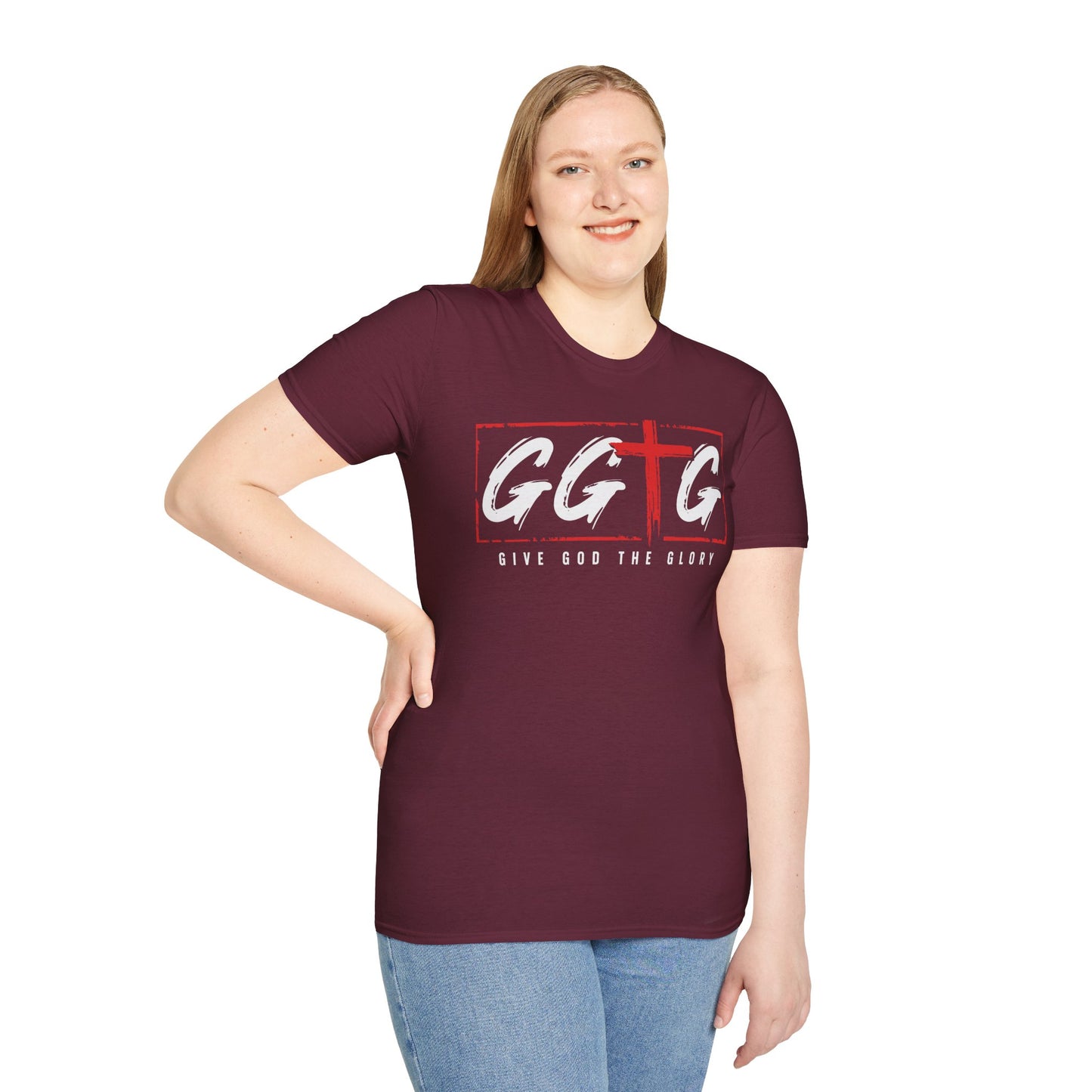 Unisex Softstyle T-Shirt  Inspirational - "Give God the Glory" & "Tell Your Story"