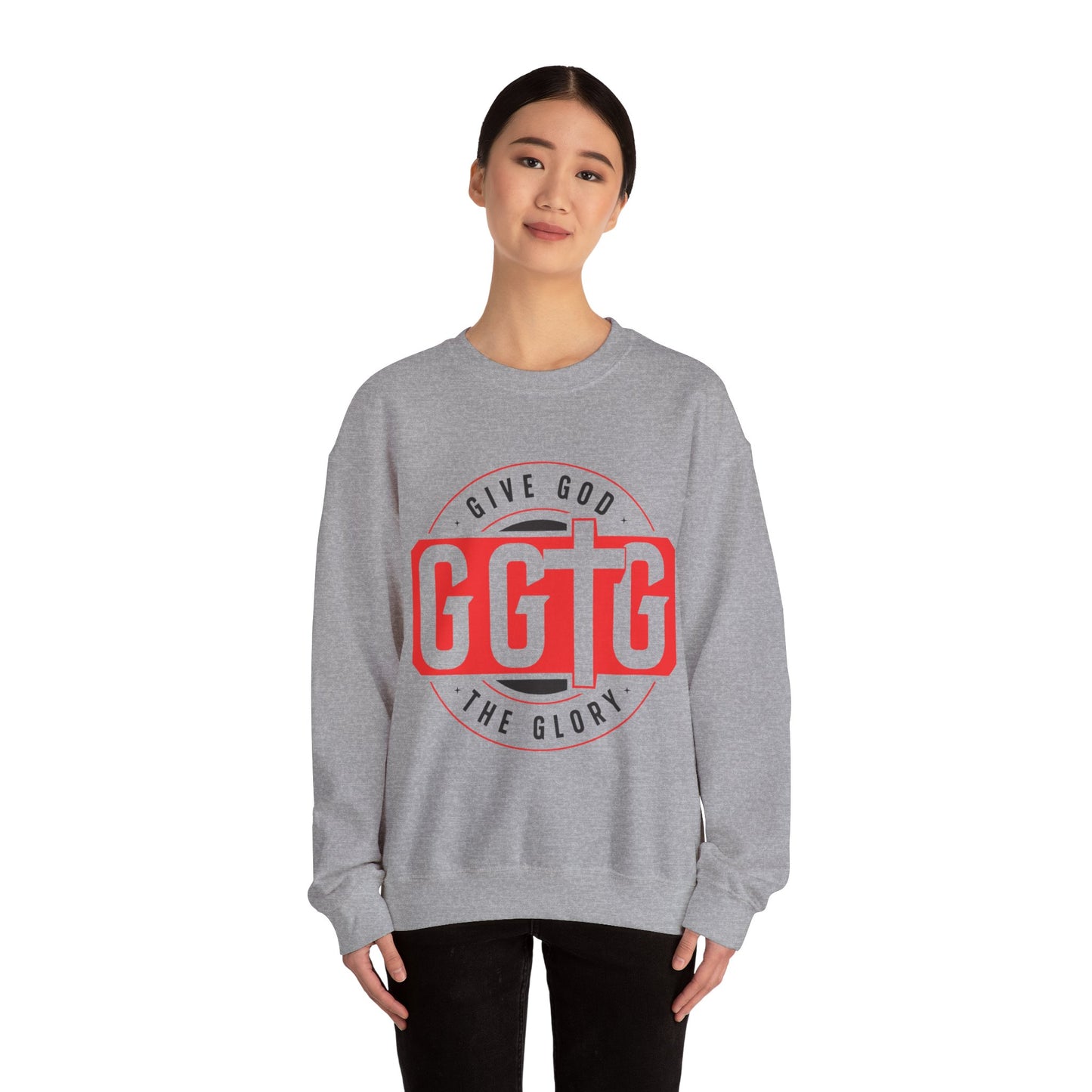Inspirational Crewneck Sweatshirt - "Give God The Glory" & "Tell Your Story"