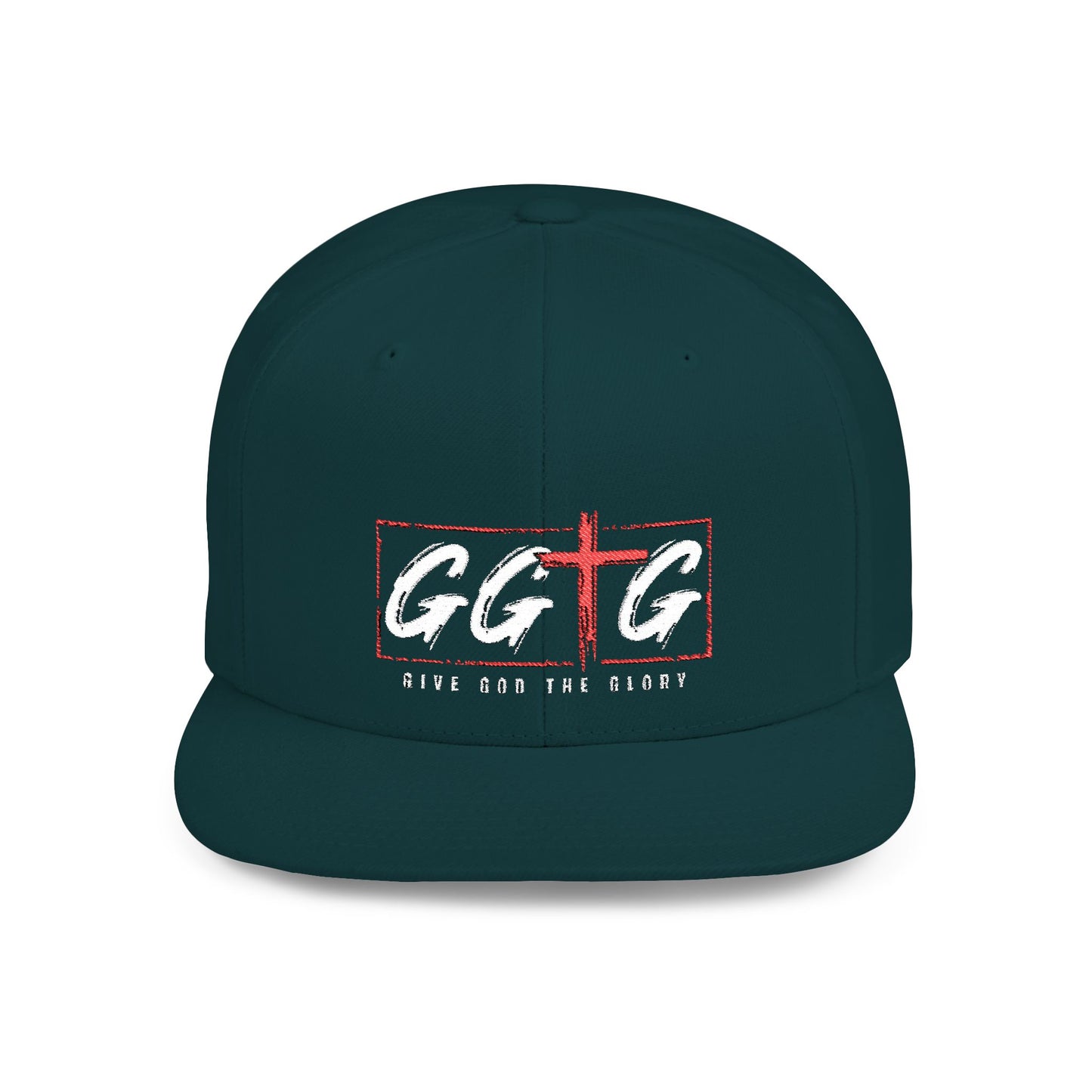 Casual Flat Bill Snapback Hat - 'Give God The Glory' Design