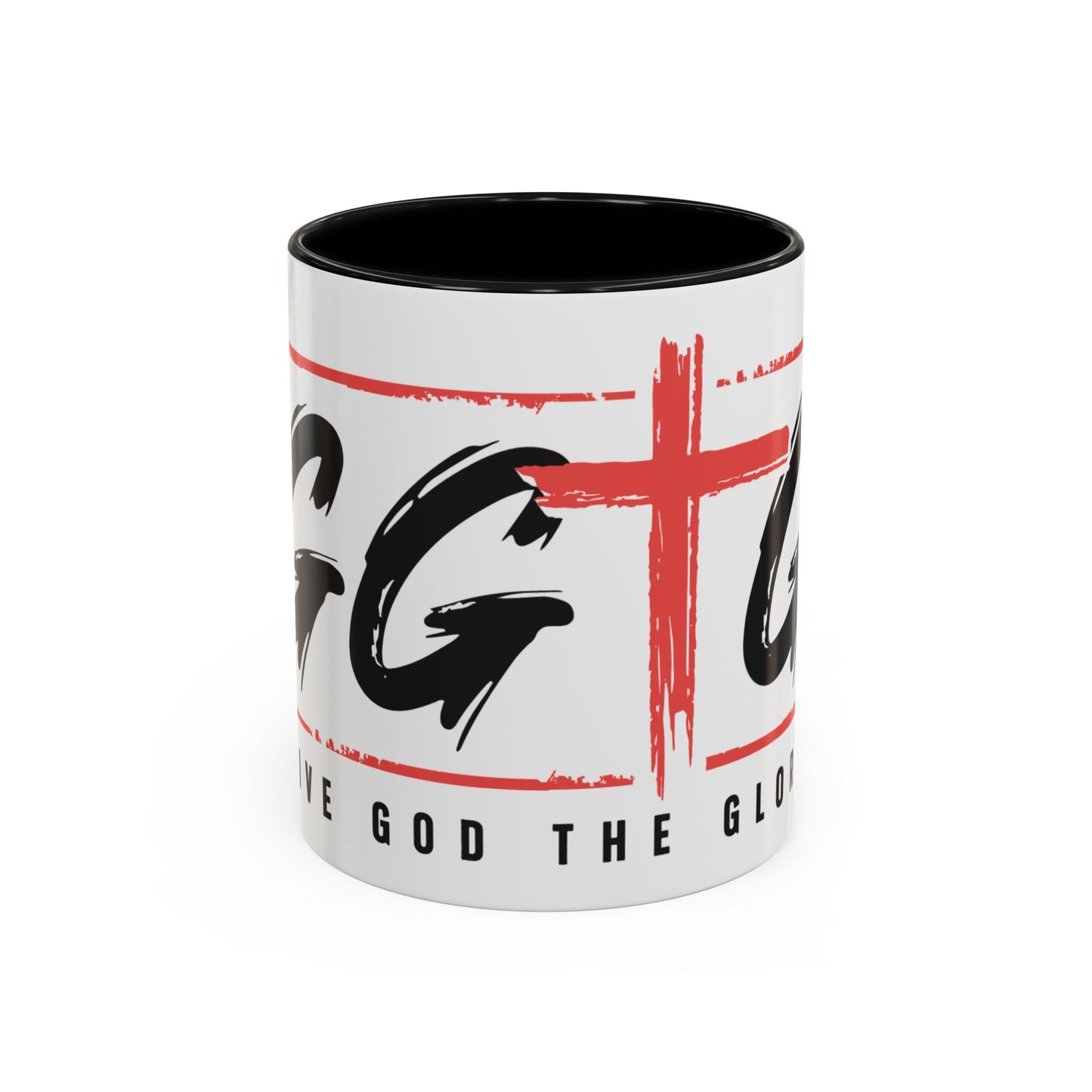 Faith-Inspired Accent Coffee Mug - 11/15oz with 'Give God the Glory' Design