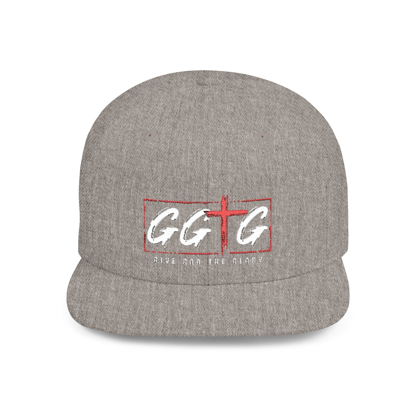 Casual Flat Bill Snapback Hat - 'Give God The Glory' Design