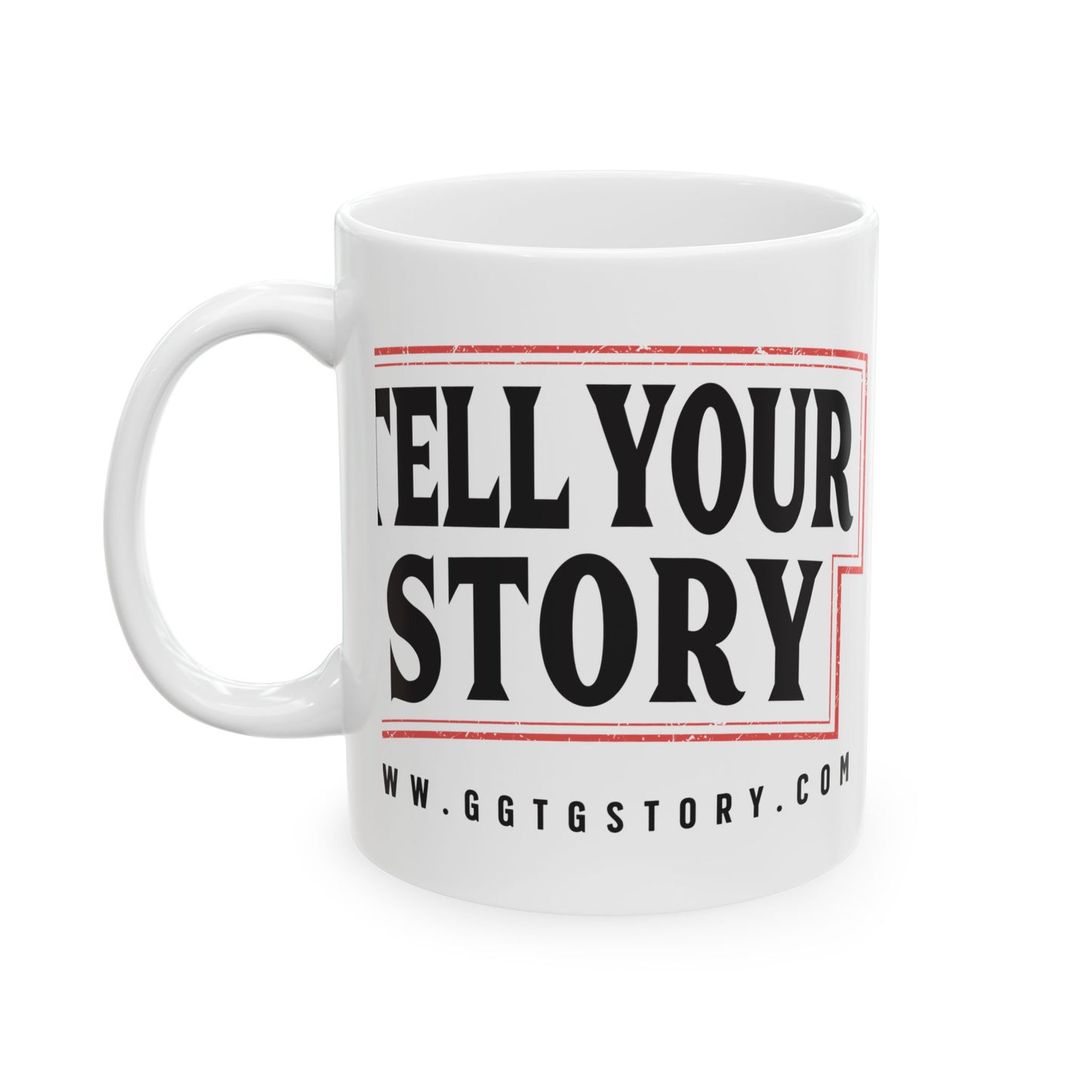 Inspirational Ceramic Mug - "Tell Your Story" - Perfect for Coffee Lovers & Gift Giving