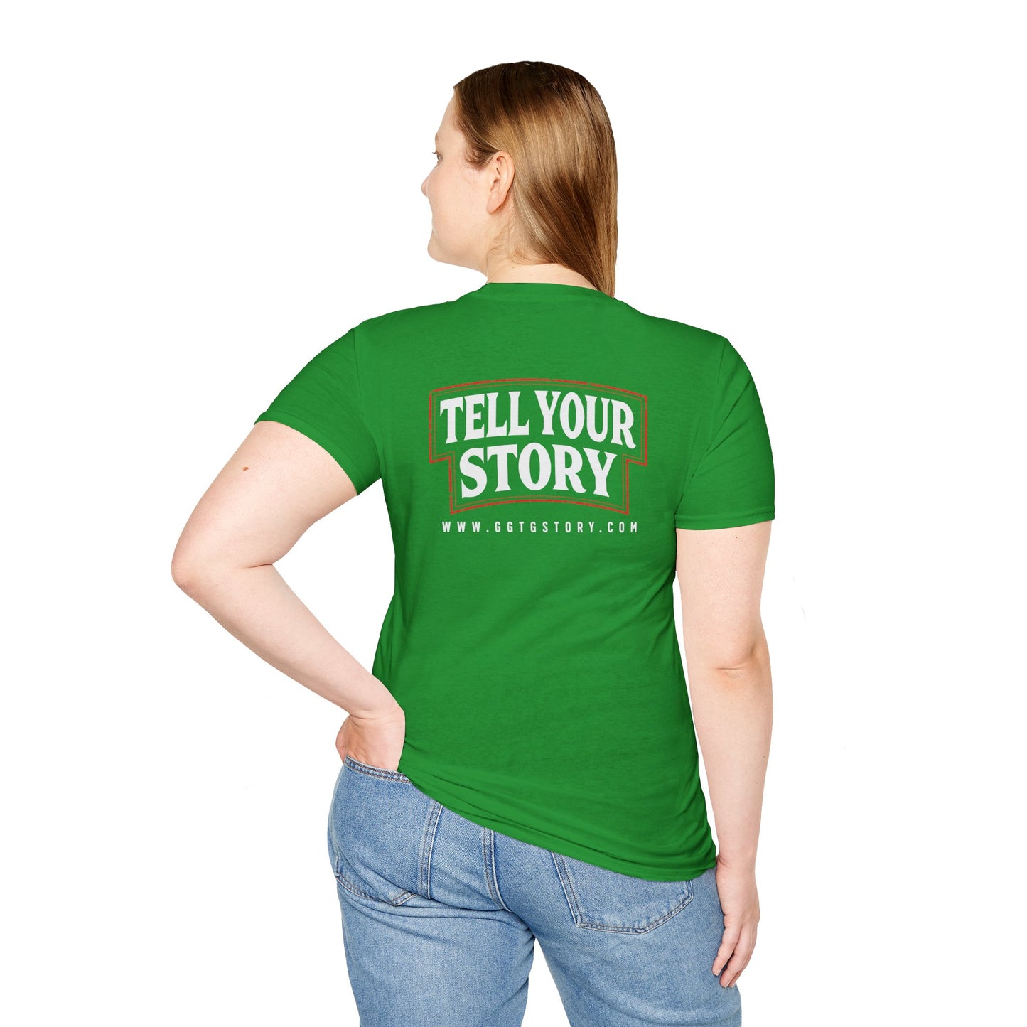 Unisex Softstyle T-Shirt  Inspirational - "Give God the Glory" & "Tell Your Story"