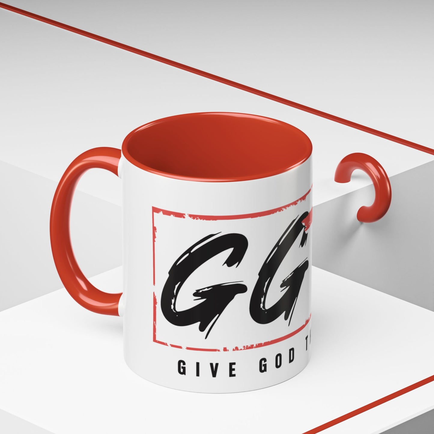 Faith-Inspired Accent Coffee Mug - 11/15oz with 'Give God the Glory' Design