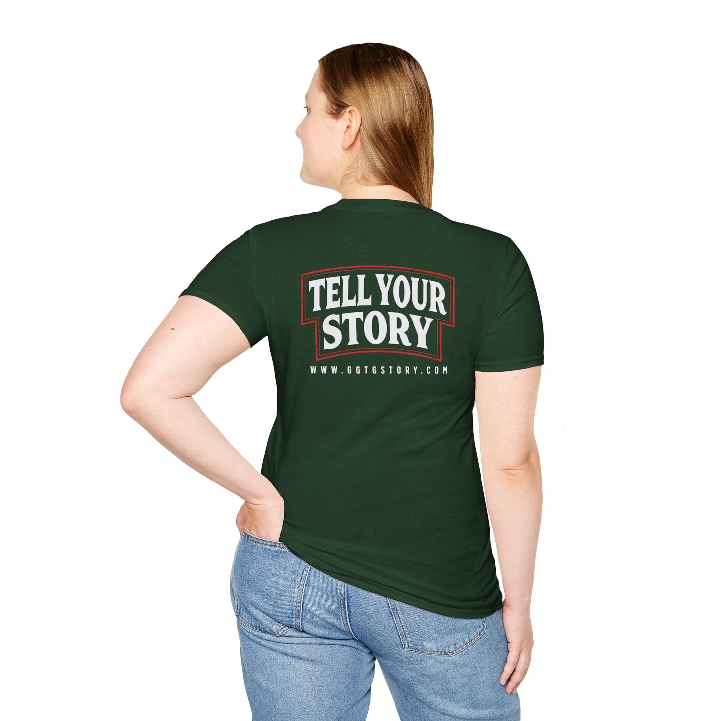 Unisex Softstyle T-Shirt  Inspirational - "Give God the Glory" & "Tell Your Story"