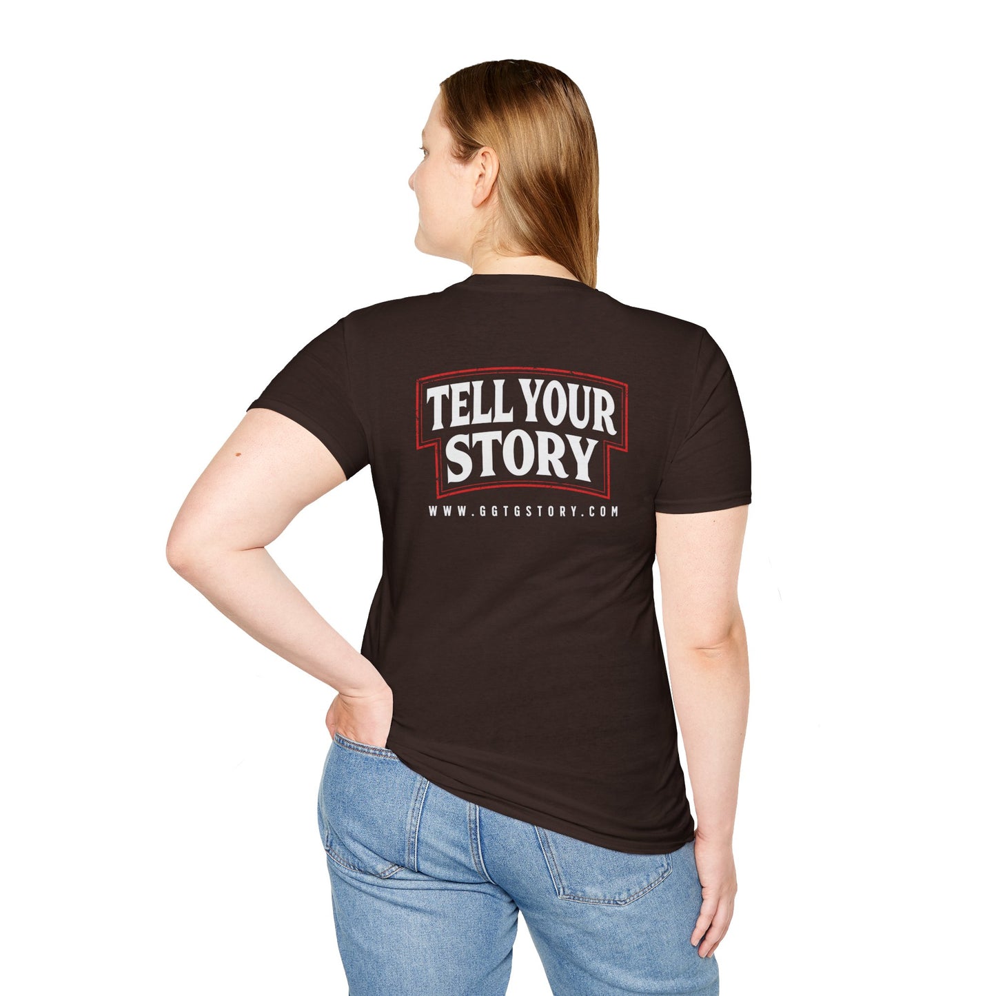 Unisex Softstyle T-Shirt  Inspirational - "Give God the Glory" & "Tell Your Story"