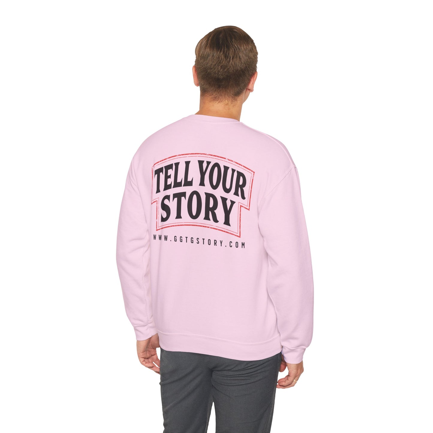 Inspirational Crewneck Sweatshirt - "Give God The Glory" & "Tell Your Story"