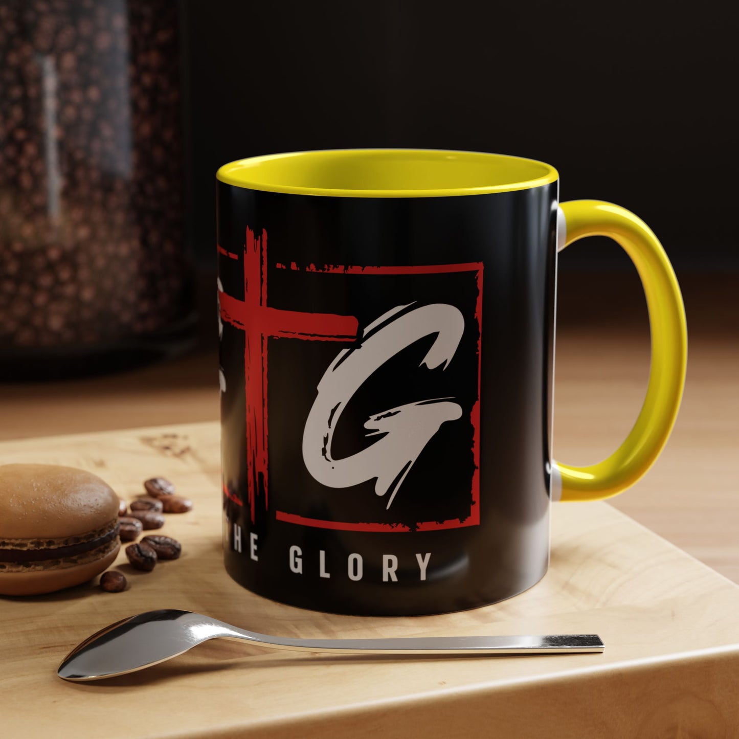 Inspirational Accent Coffee Mug - "Give God the Glory" - Perfect for Faith-Based Gifts