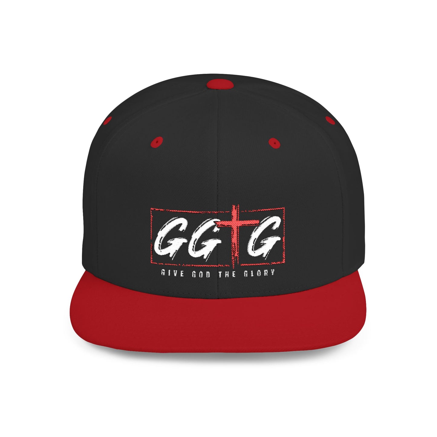 Casual Flat Bill Snapback Hat - 'Give God The Glory' Design