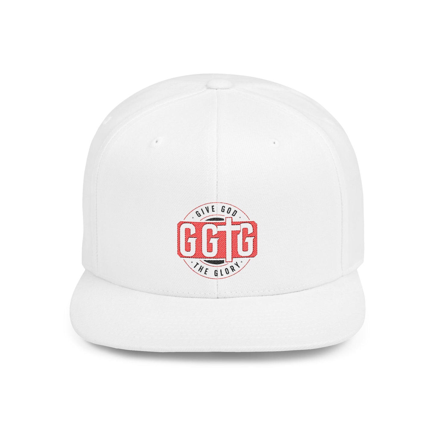 Faith-Inspired Flat Bill Snapback Cap - 'Give God The Glory'