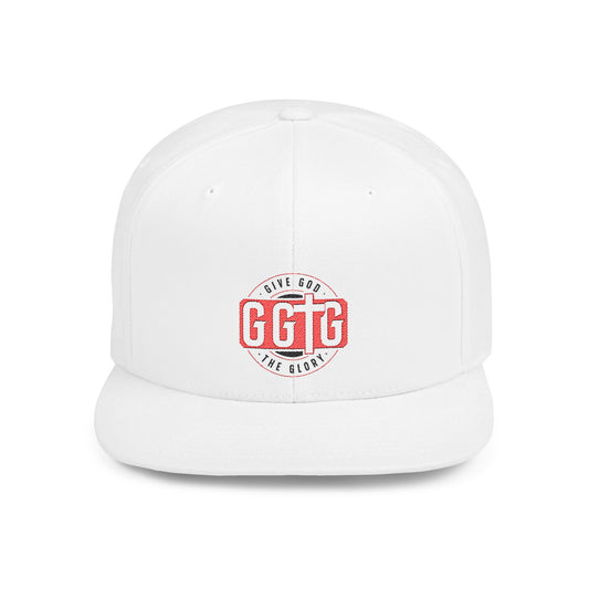 Faith-Inspired Flat Bill Snapback Cap - 'Give God The Glory'