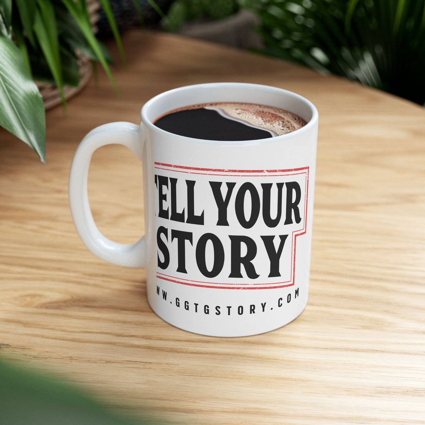 Inspirational Ceramic Mug - "Tell Your Story" - Perfect for Coffee Lovers & Gift Giving