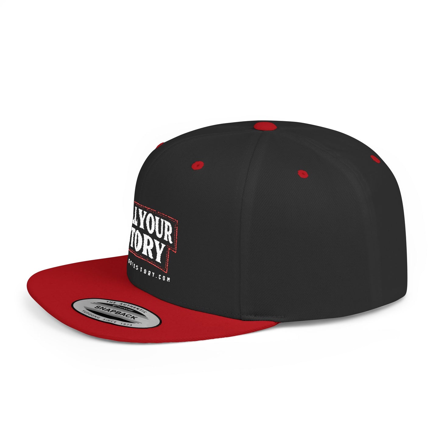 Motivational Flat Bill Snapback Hat - 'Tell Your Story'