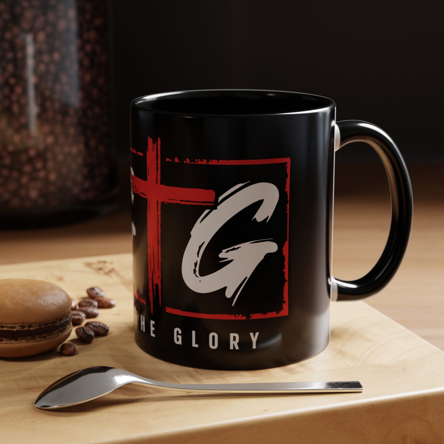 Inspirational Accent Coffee Mug - "Give God the Glory" - Perfect for Faith-Based Gifts