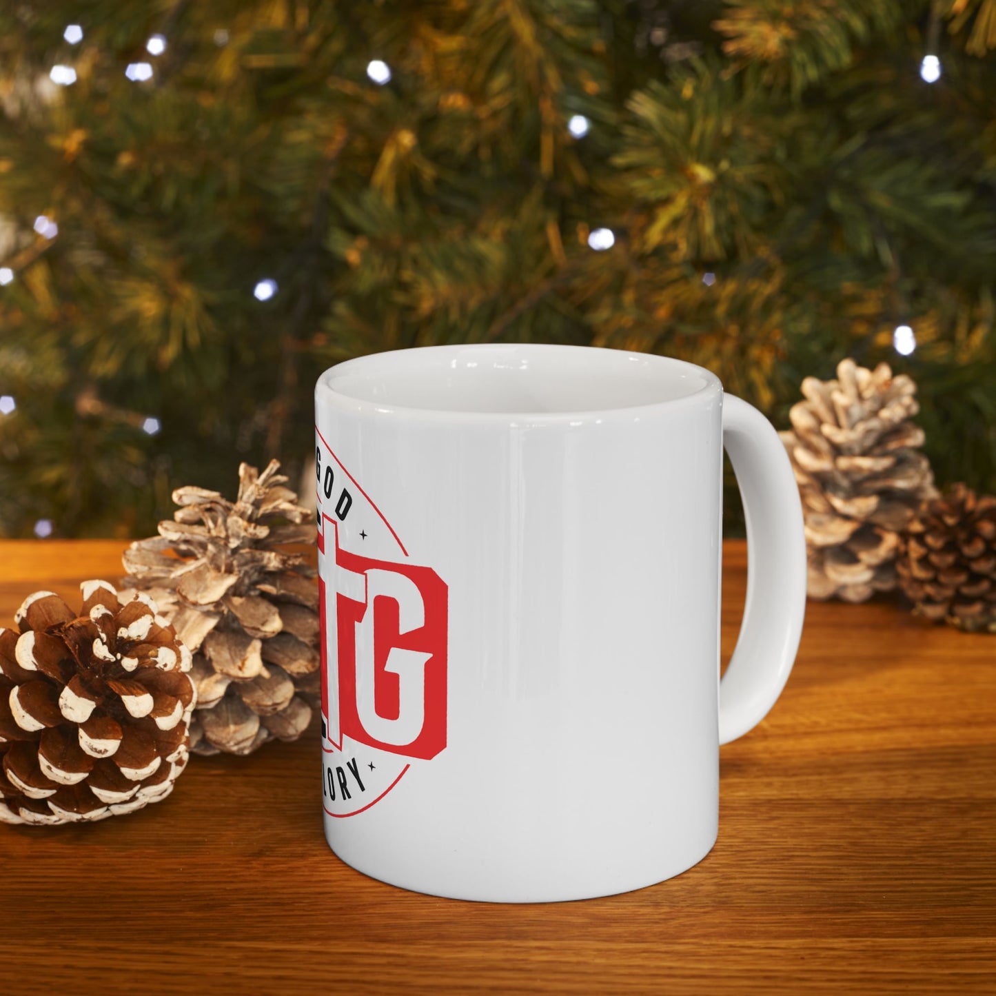 Inspirational Ceramic Mug - "Give God The Glory" - Perfect for Faith and Motivation