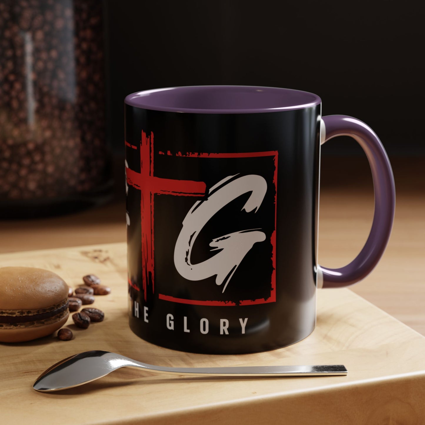 Inspirational Accent Coffee Mug - "Give God the Glory" - Perfect for Faith-Based Gifts