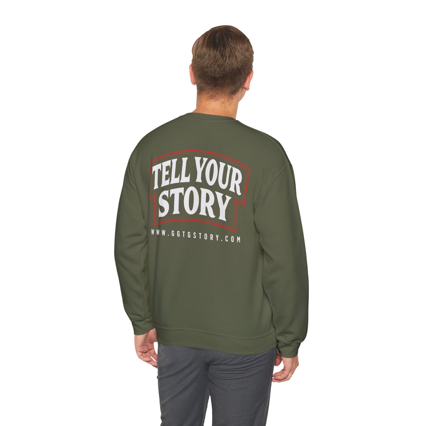 Inspiring Unisex Crewneck Sweatshirt - "Tell Your Story" Design