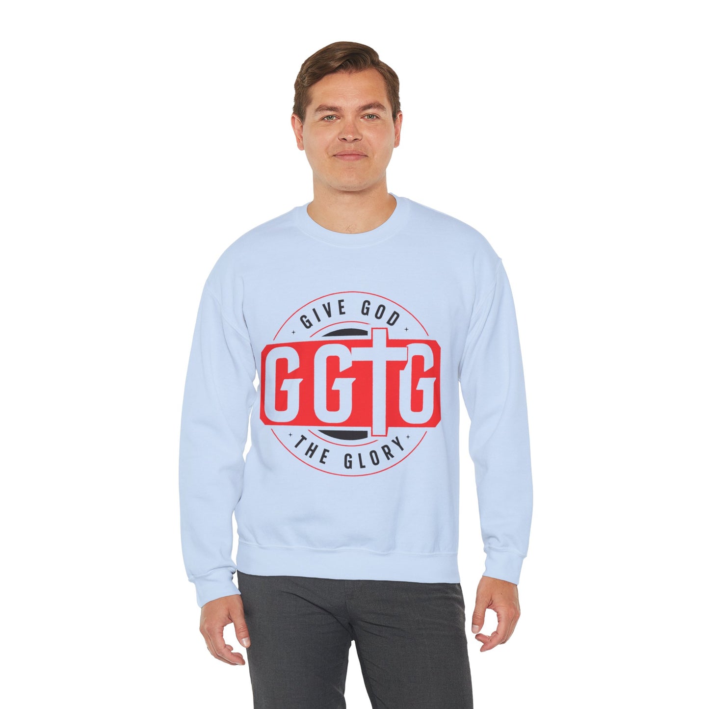Inspirational Crewneck Sweatshirt - "Give God The Glory" & "Tell Your Story"