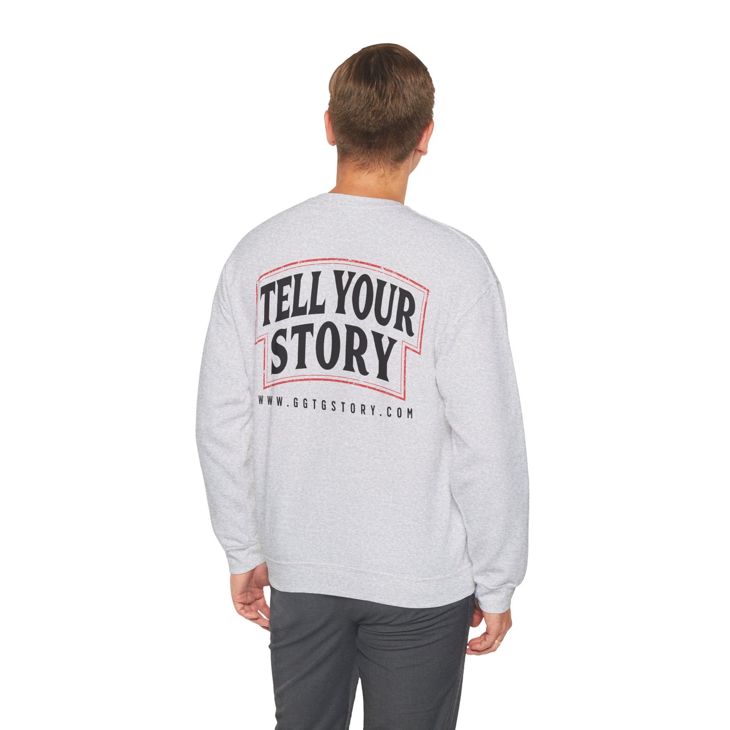 Inspirational Crewneck Sweatshirt - "Give God The Glory" & "Tell Your Story"