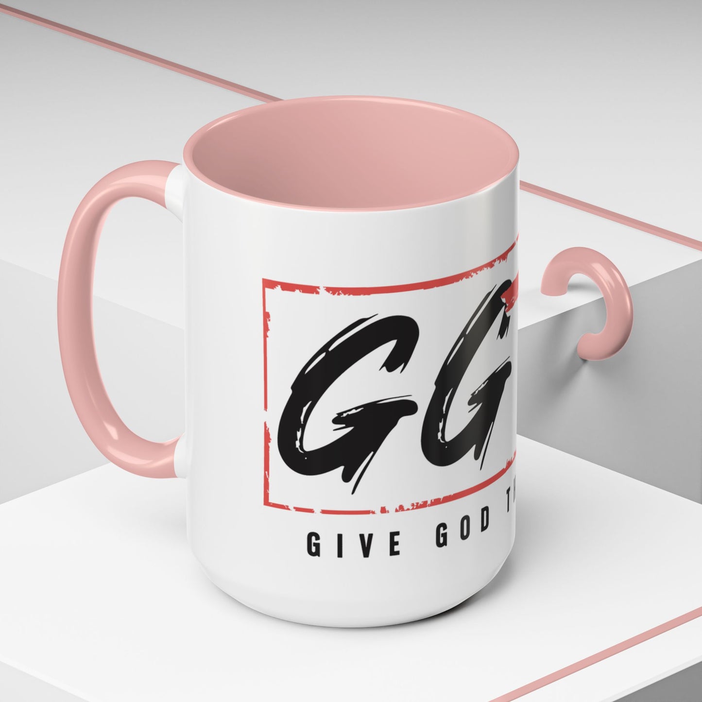 Faith-Inspired Accent Coffee Mug - 11/15oz with 'Give God the Glory' Design