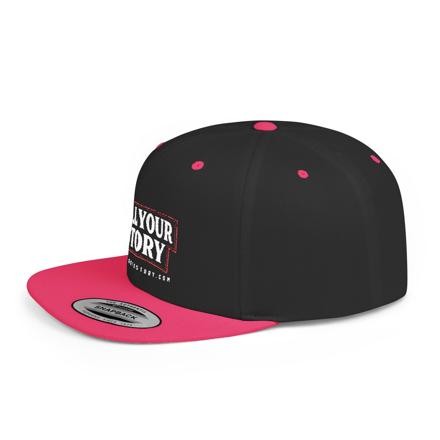 Motivational Flat Bill Snapback Hat - 'Tell Your Story'