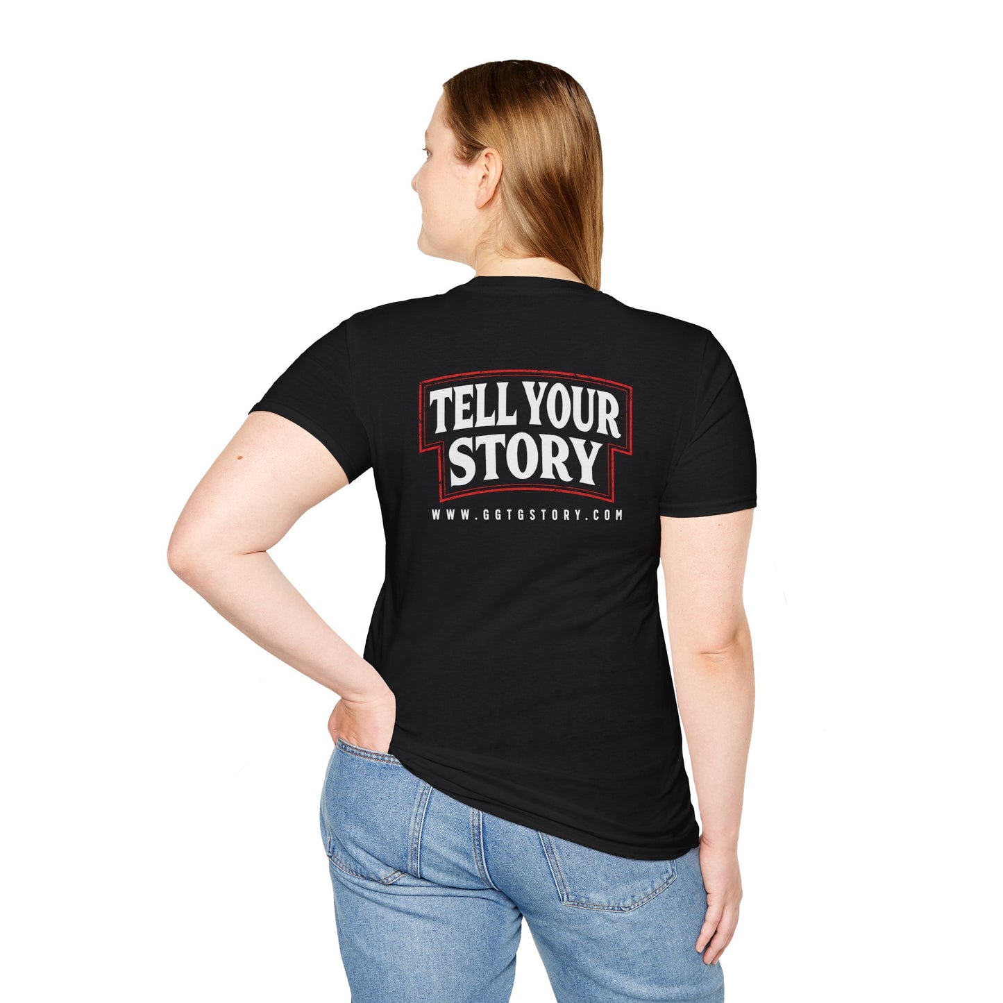 Unisex Softstyle T-Shirt  Inspirational - "Give God the Glory" & "Tell Your Story"