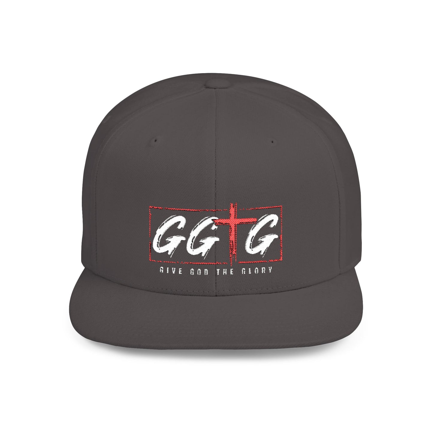 Casual Flat Bill Snapback Hat - 'Give God The Glory' Design