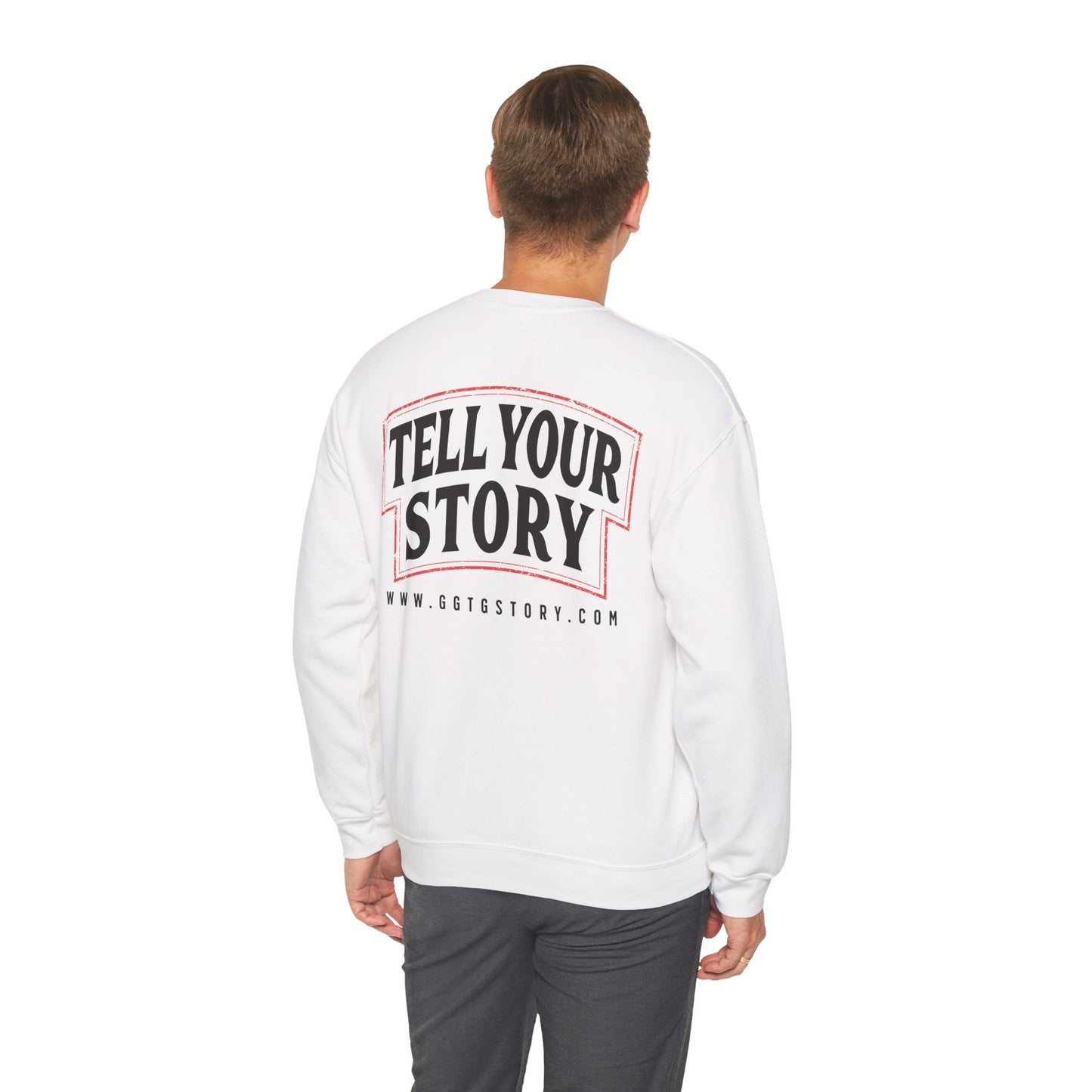 Inspirational Crewneck Sweatshirt - "Give God The Glory" & "Tell Your Story"