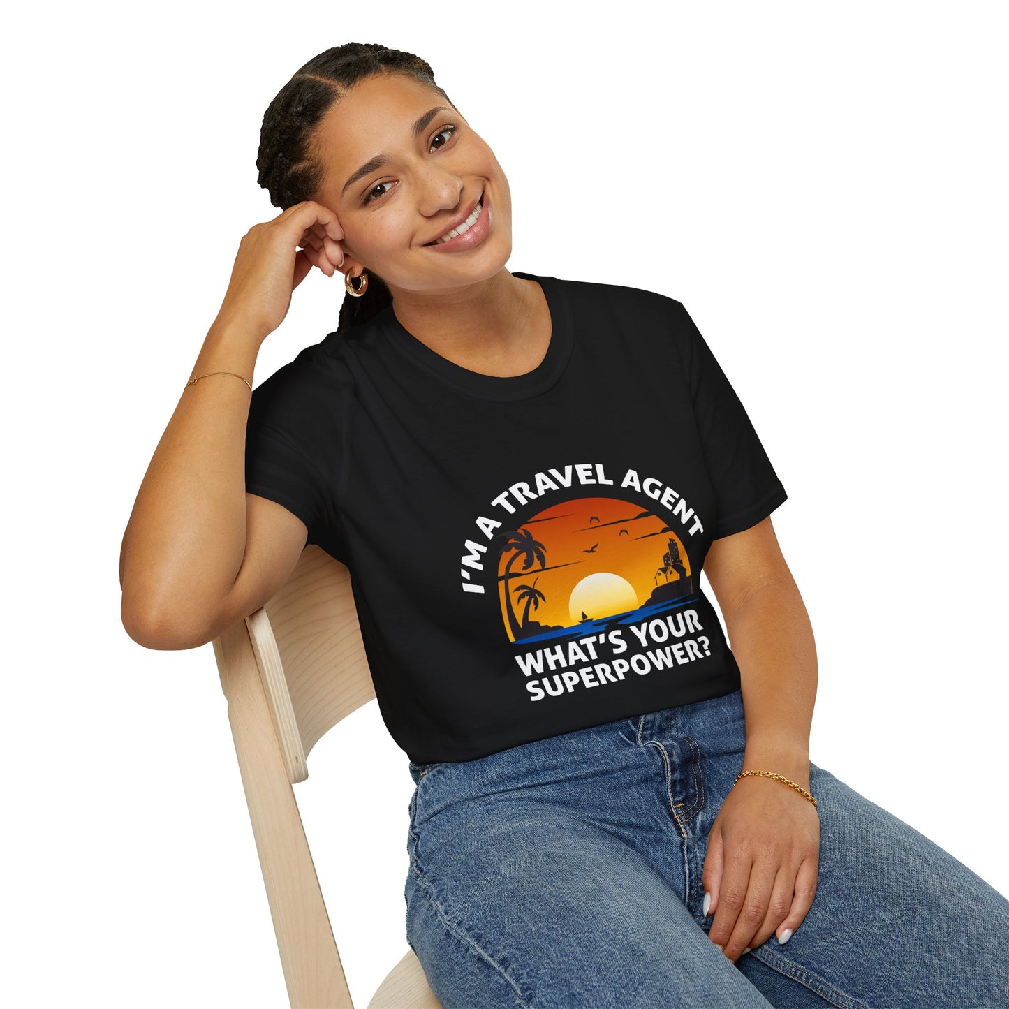 Travel Agent T-Shirt — "Super Power - Travel Agent" Graphic Tee