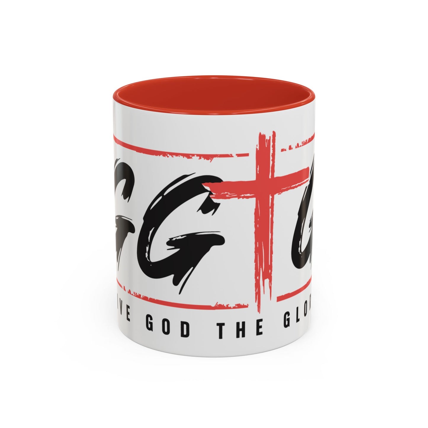 Faith-Inspired Accent Coffee Mug - 11/15oz with 'Give God the Glory' Design