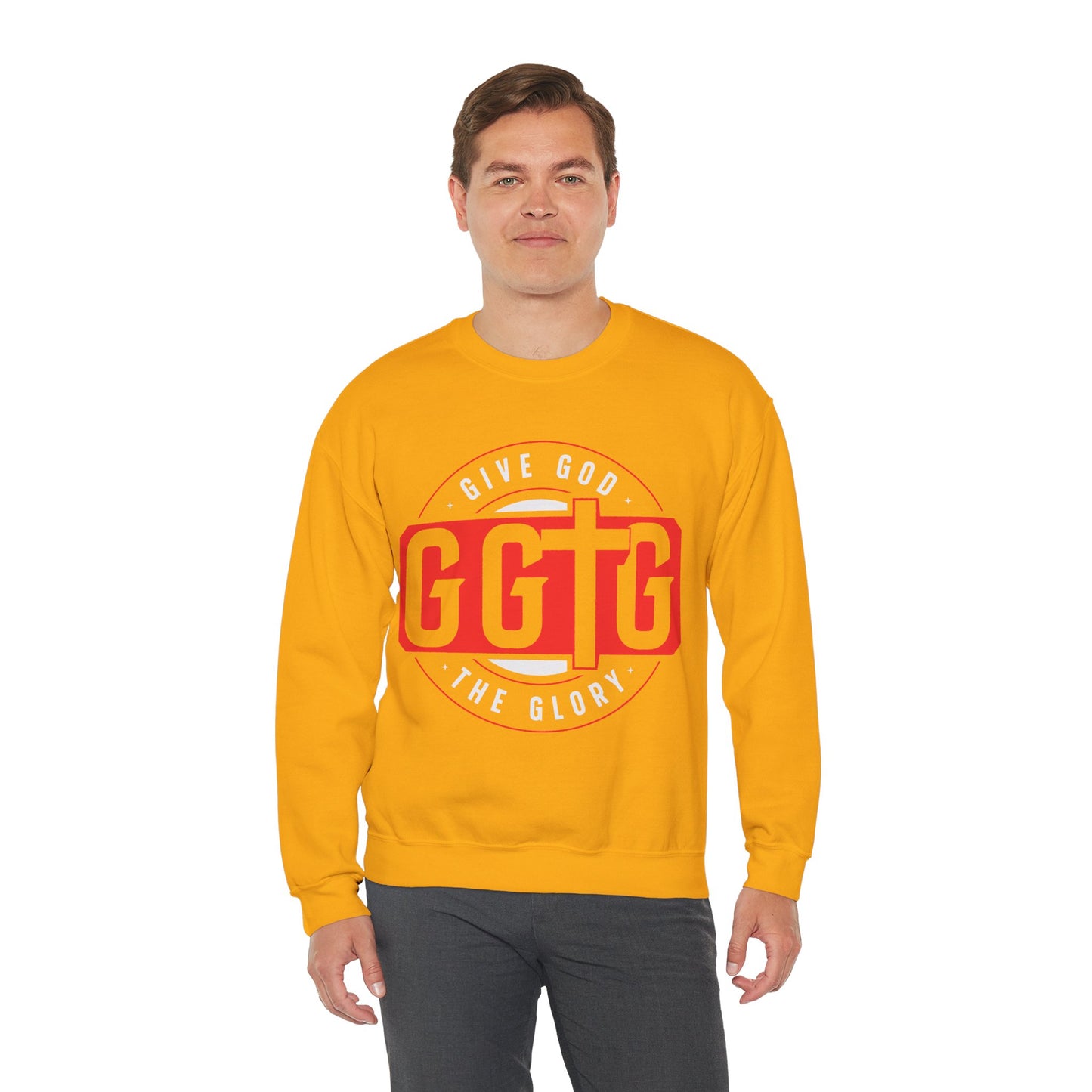 Christian Motivational Crewneck Sweatshirt - 'Give God the Glory'