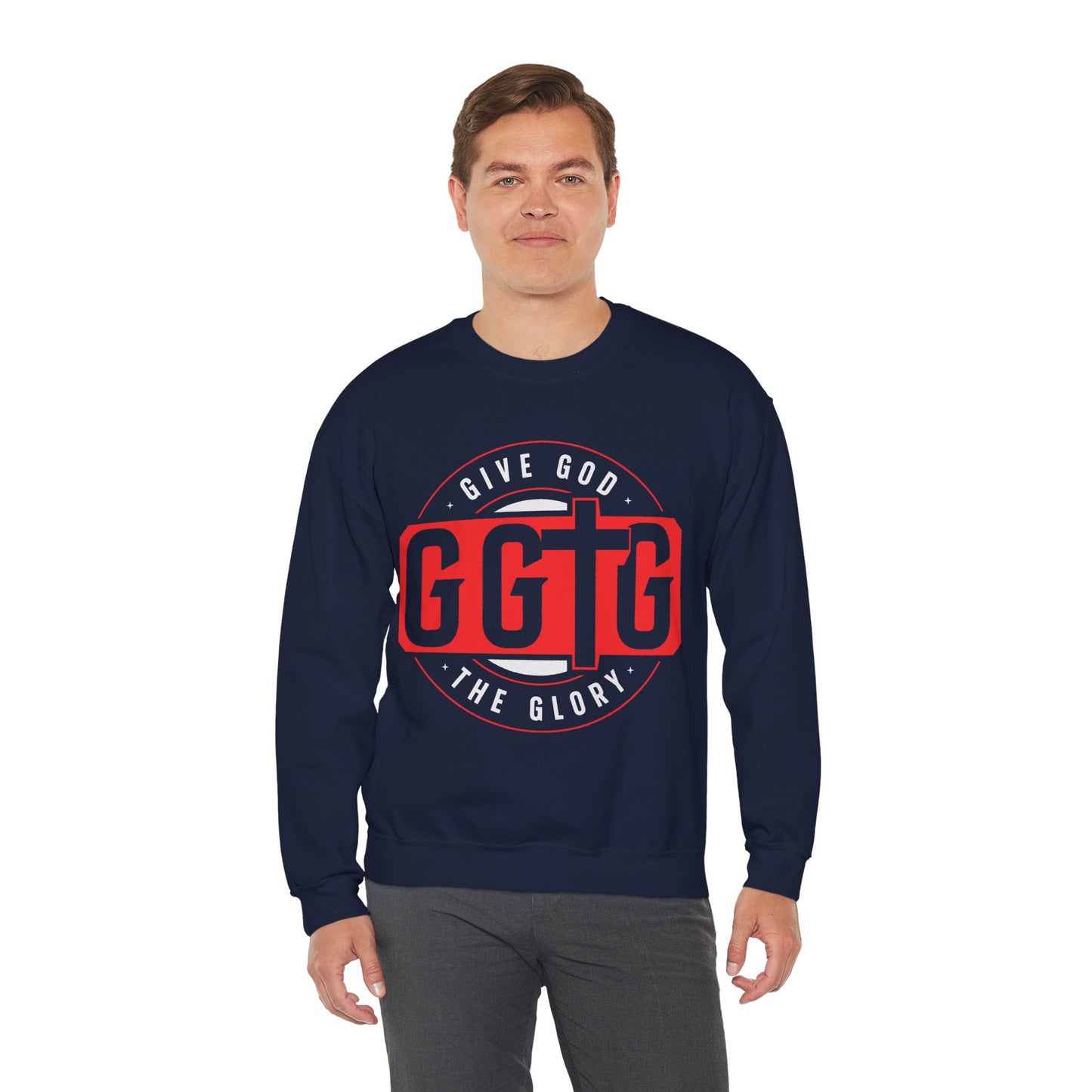 Christian Motivational Crewneck Sweatshirt - 'Give God the Glory'