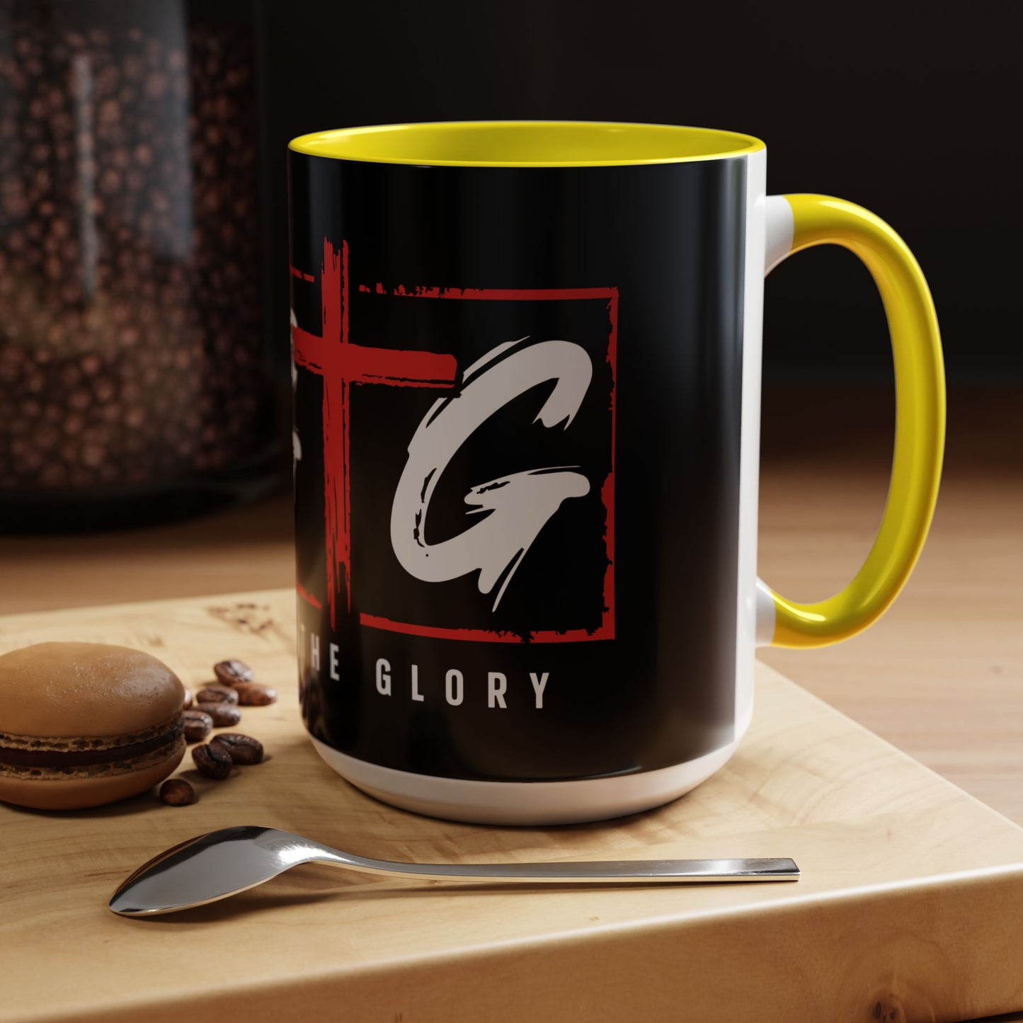 Inspirational Accent Coffee Mug - "Give God the Glory" - Perfect for Faith-Based Gifts