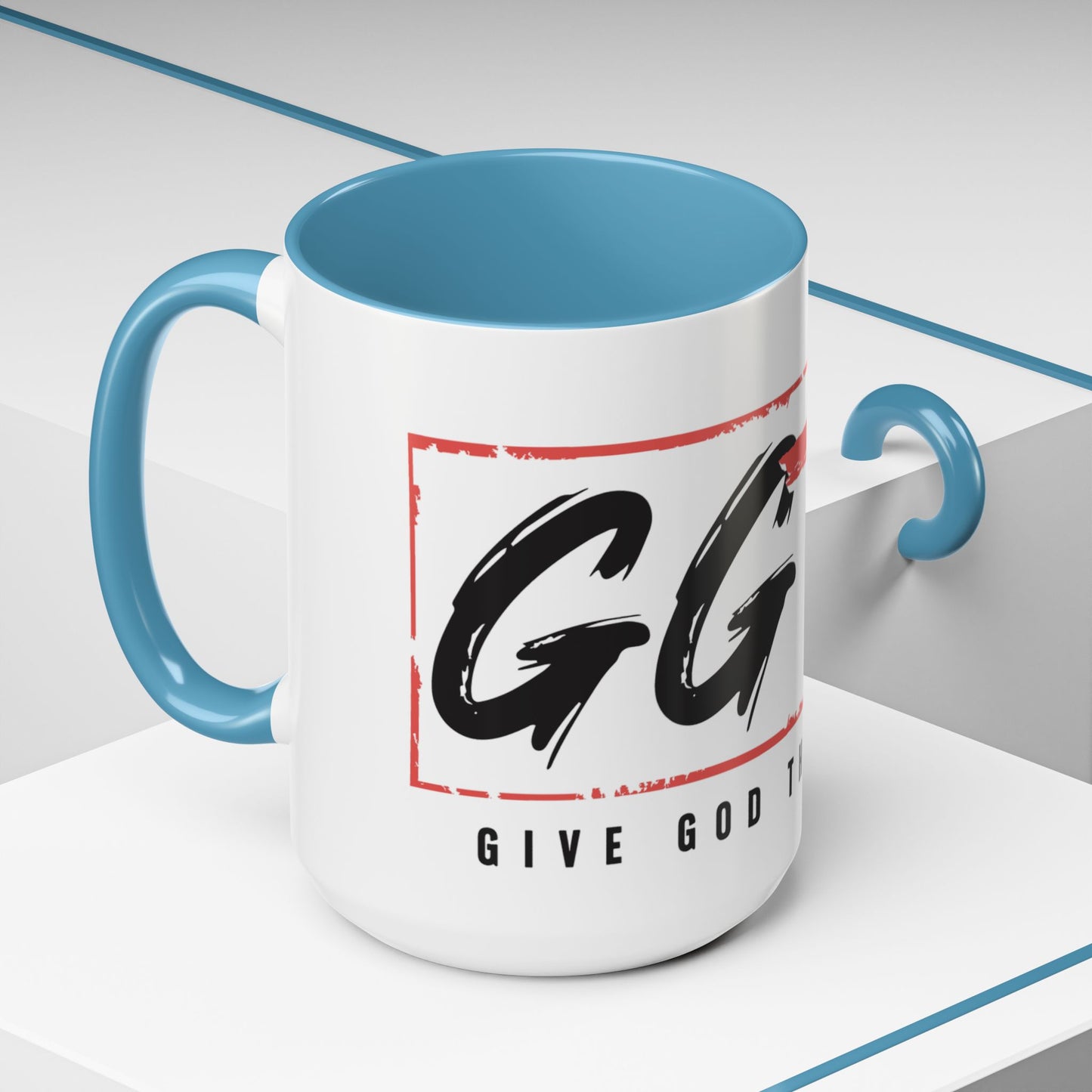 Faith-Inspired Accent Coffee Mug - 11/15oz with 'Give God the Glory' Design