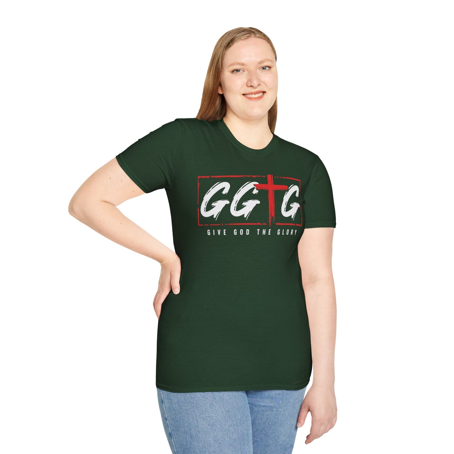 Unisex Softstyle T-Shirt  Inspirational - "Give God the Glory" & "Tell Your Story"