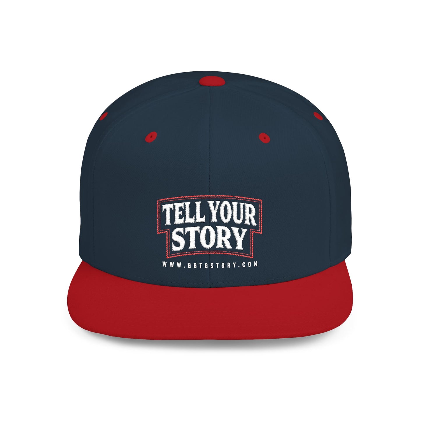 Motivational Flat Bill Snapback Hat - 'Tell Your Story'