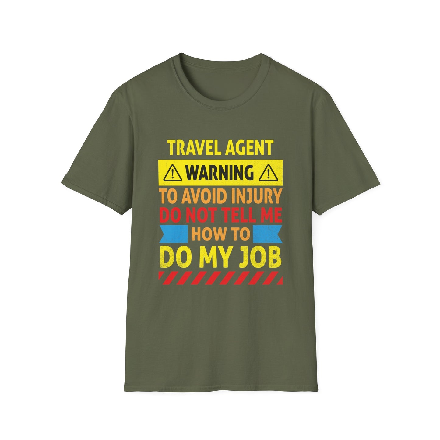 Travel Agent T-Shirt — "Warning - Travel Agent" Graphic Tee