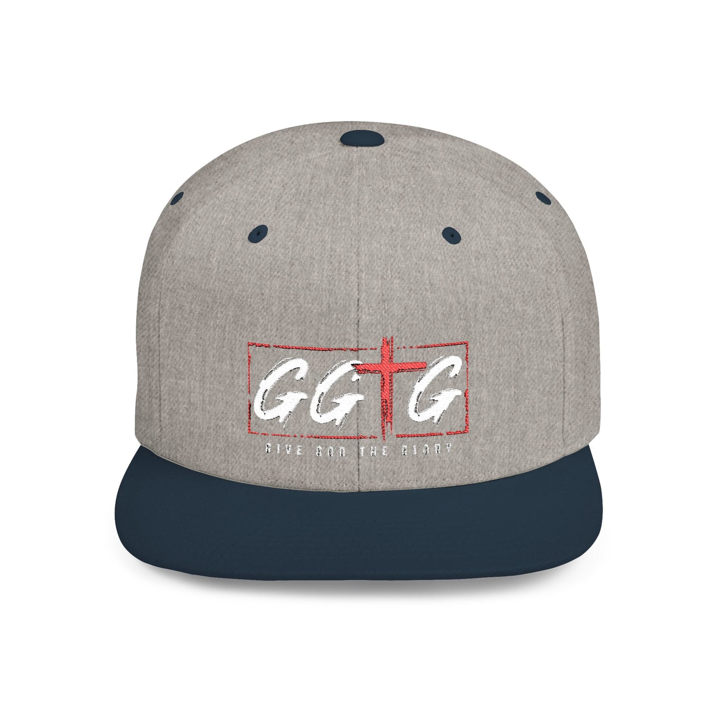 Casual Flat Bill Snapback Hat - 'Give God The Glory' Design