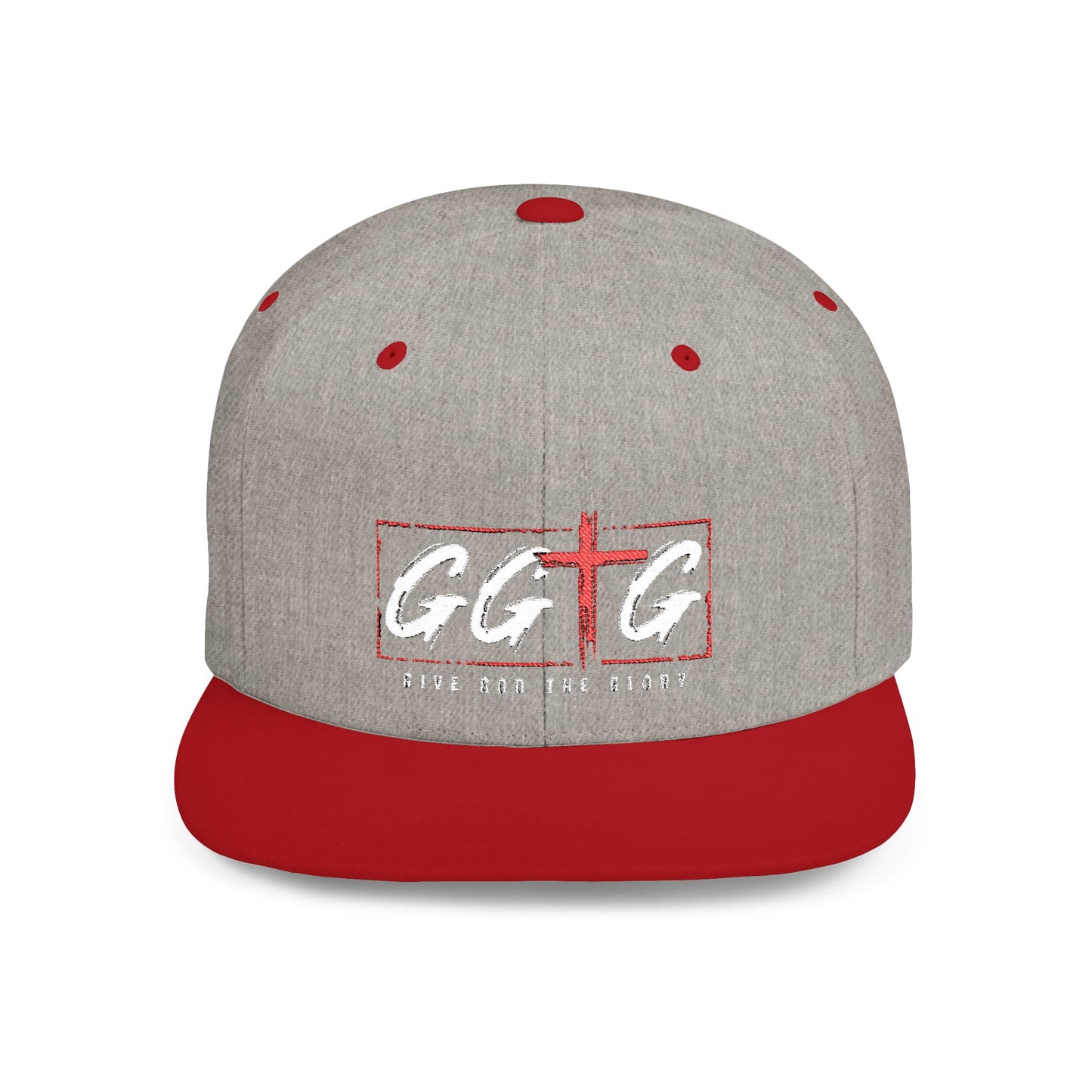 Casual Flat Bill Snapback Hat - 'Give God The Glory' Design
