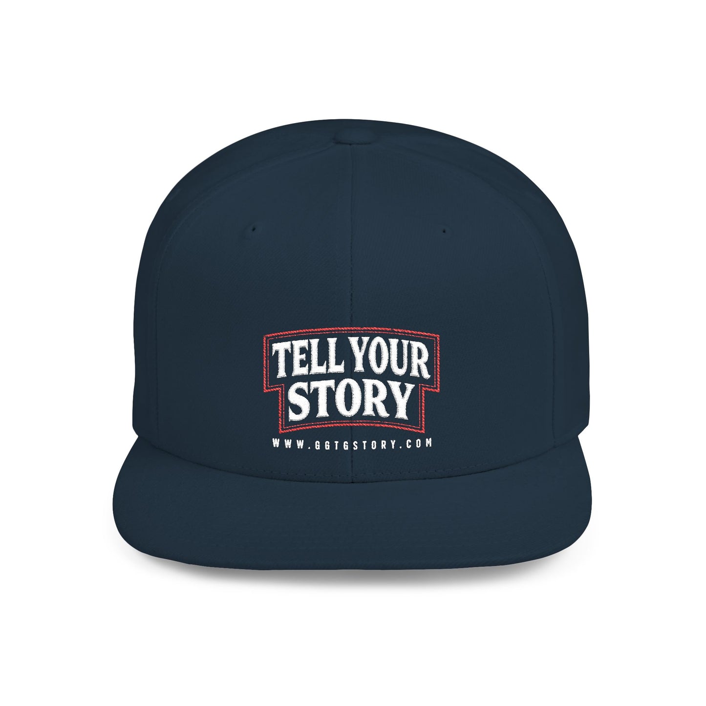 Motivational Flat Bill Snapback Hat - 'Tell Your Story'
